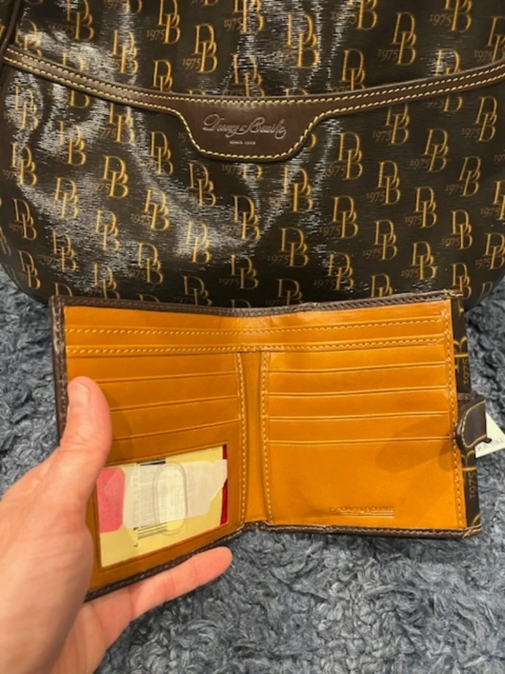 Dooney & Bourke 1975 Collection - Patent Leather Monogram Purse + Wallet Set - Picture 16 of 16
